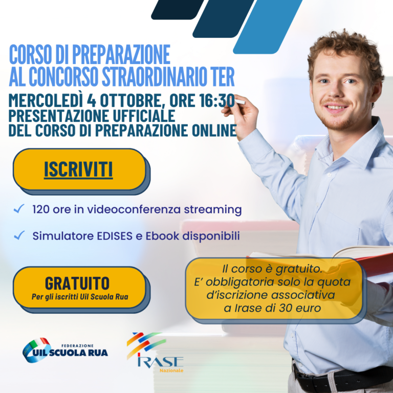CORSO DI PREPARAZIONE AL CONCORSO STRAORDINARIO TER: ECCO COME ISCRIVERSI