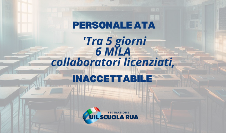 D’APRILE: “TRA CINQUE GIORNI 6 MILA COLLABORATORI SCOLASTICI VERRANNO LICENZIATI”