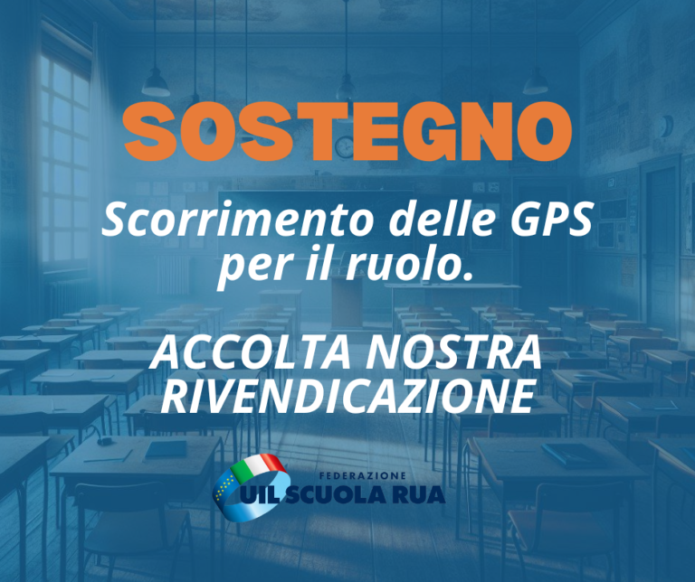 SOSTEGNO, SCORRIMENTO DELLE GPS PER IL RUOLO. ACCOLTA NOSTRA RIVENDICAZIONE