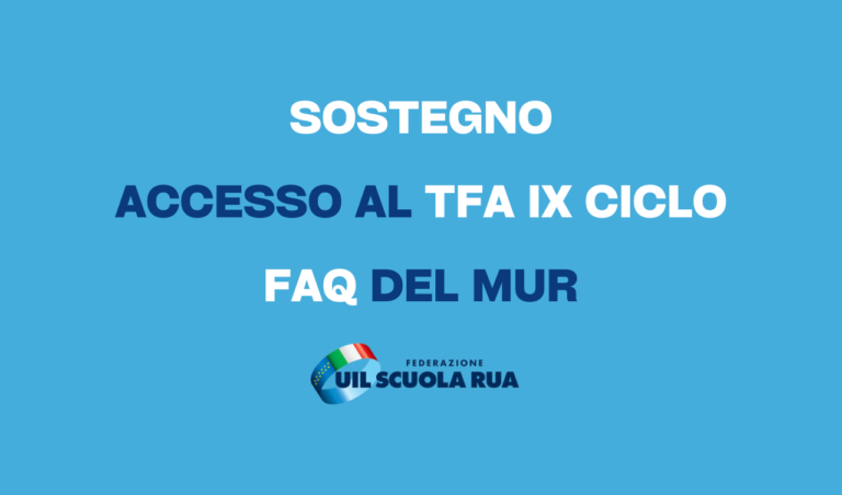 ACCESSO TFA IX CICLO SOSTEGNO, CONFERMATA LA NOSTRA POSIZIONE: I 24 CFU NON RAPPRESENTANO REQUISITO DI ISCRIZIONE (FAQ MUR)
